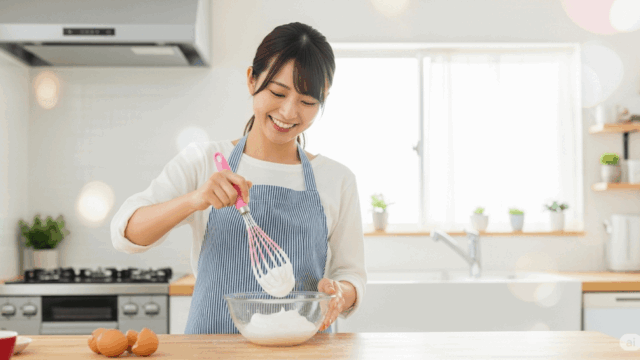 100均の泡立て器で完璧なメレンゲが！ふわふわを叶える神アイテム