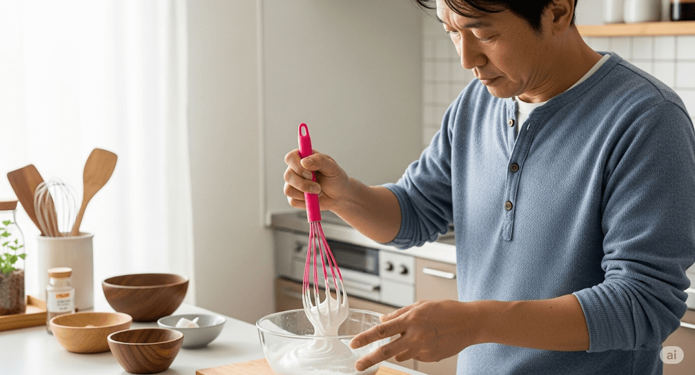 100均の泡立て器で始めるメレンゲ作り