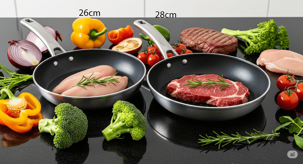 フライパン26cmと28cm!どっちがあなたに合う?