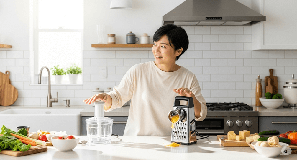 ぶんぶんチョッパーと電動大根おろし器の比較