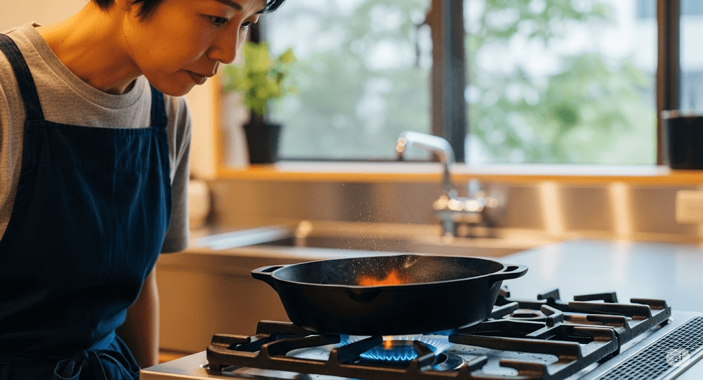 フライパンの温度が高くなる場所とは?
