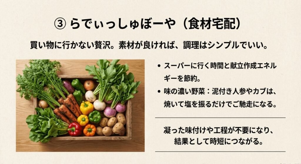 らでぃっしゅぼーやで買い物に行かない贅沢と味の濃い野菜を手に入れる