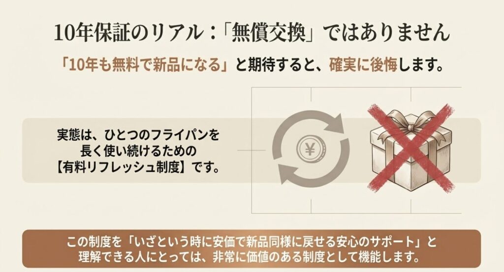 王様フライパンPENTAの10年保証の実態（有料リフレッシュ制度）