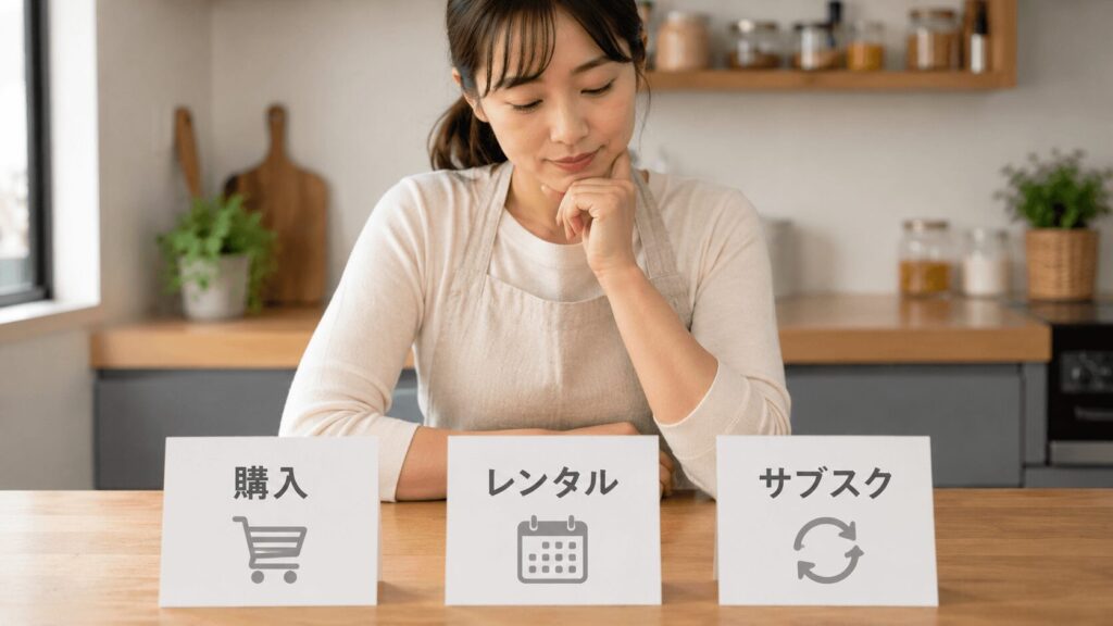 オートクッカービストロの購入・レンタル・サブスクを比較する日本人女性